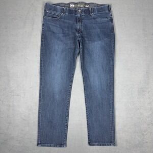 Lee Extreme Motion MVP Straight Taper Jeans Mens 40x30 Blue Stretch Denim